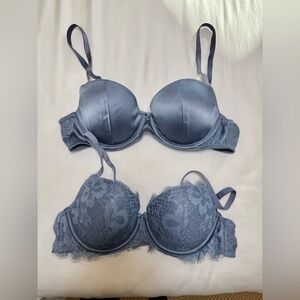 Victoria's Secret Very Sexy Lace Bra / satin bra Bundle in Slate Blue
